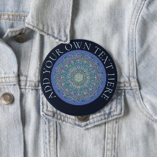 Bloem van het Leven - Mandala India Stijl 1 Ronde Button 4,0 Cm