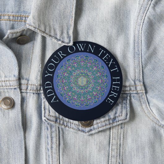 Bloem van het Leven - Mandala India Stijl 1 Ronde Button 4,0 Cm (In situ)
