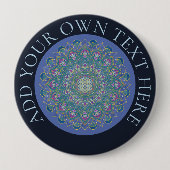 Bloem van het Leven - Mandala India Stijl 1 Ronde Button 4,0 Cm (Voorkant)