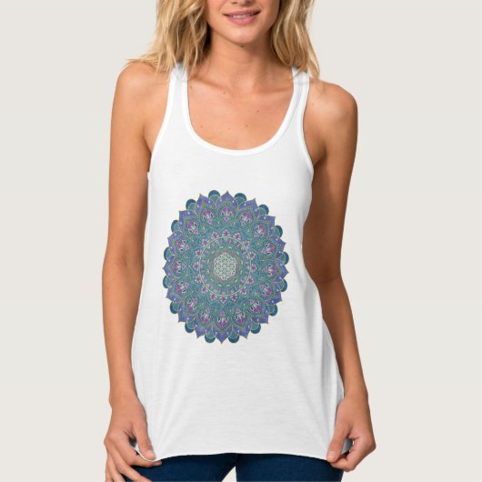 Bloem van het Leven - Mandala India Stijl 1 Tanktop (Voorkant)
