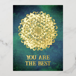 Bloem van het Leven - Mandala India Stijl 2 Folie Feestdagen Briefkaart