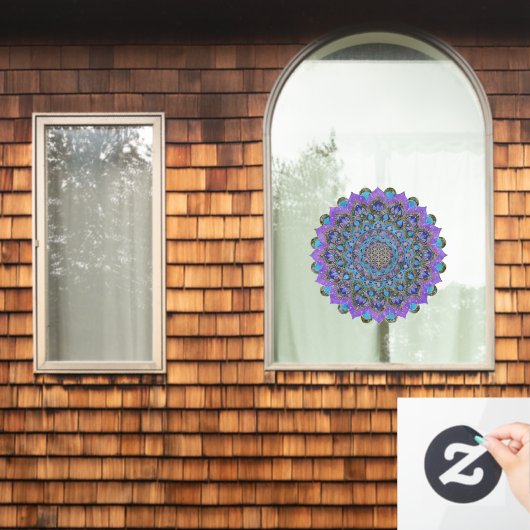 Bloem van het Leven - Mandala India Stijl 2 Raamsticker (Huis Raam)