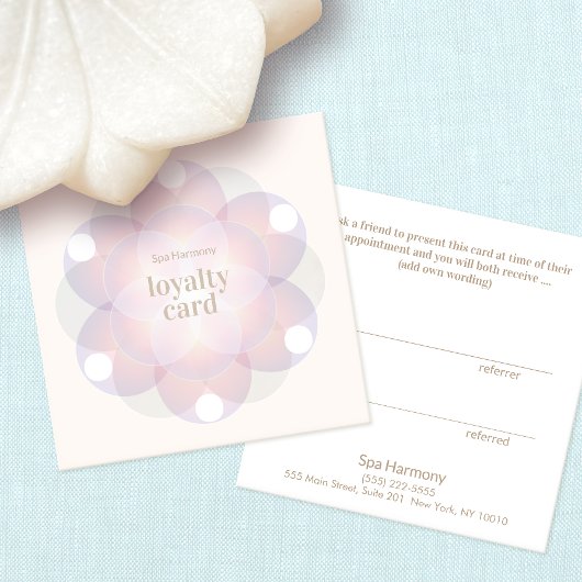 Bloem van het leven Mandala Klantlogo 6 Punch Vierkante Visitekaartje