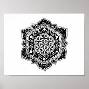 Bloem van het leven Mandala Poster