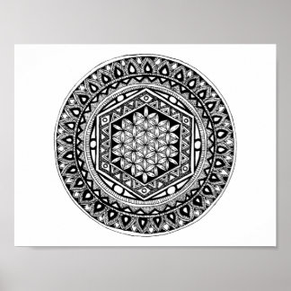 Bloem van het leven mandala poster