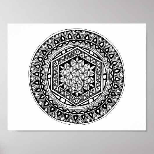Bloem van het leven mandala poster (Voorkant)