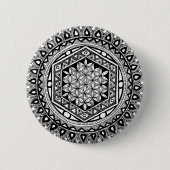 Bloem van het leven mandala ronde button 5,7 cm (Voorkant)