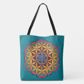 Bloem van het leven Mandala Tote Bag (Achterkant)