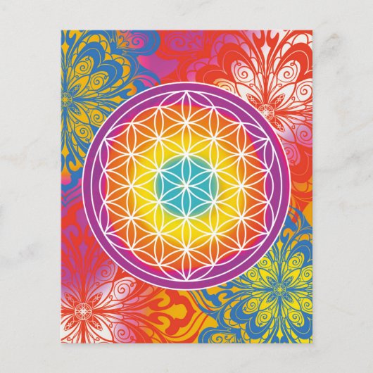 Bloem van het leven mandala zen flyer (Voorkant)