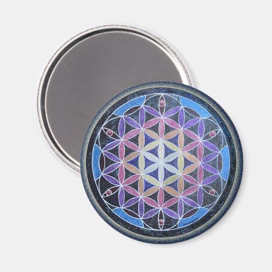 Bloem van het leven Mandela Magnet (Voorkant / Achterkant)