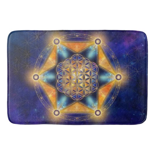 Bloem van het leven Merkaba Star - Heilige Geometr Badmat (Voorkant)