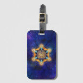 Bloem van het leven Merkaba Star - Heilige Geometr Bagagelabel (Voorkant (verticaal))