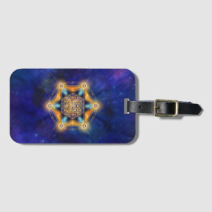 Bloem van het leven Merkaba Star - Heilige Geometr Bagagelabel