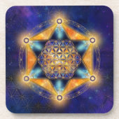 Bloem van het leven Merkaba Star - Heilige Geometr Bier Onderzetter (Voorkant)