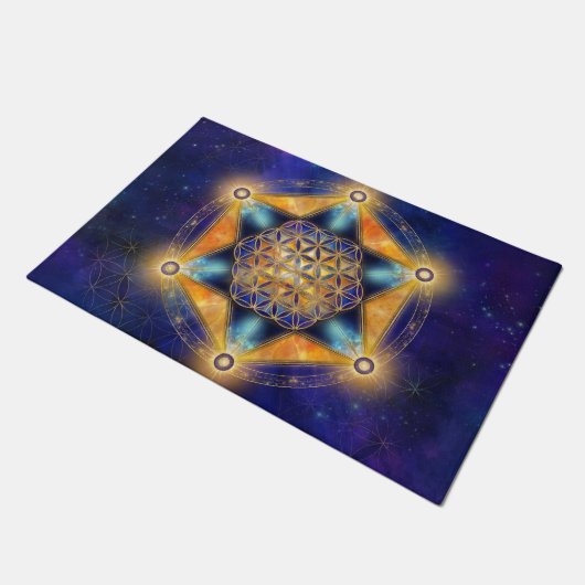 Bloem van het leven Merkaba Star - Heilige Geometr Deurmat (Schuin)
