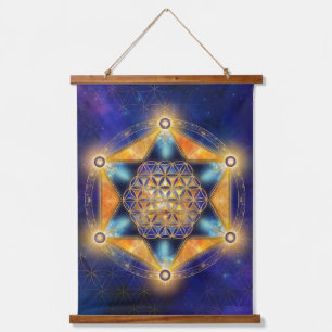 Bloem van het leven Merkaba Star - Heilige Geometr Hangend Wandkleed