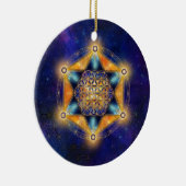 Bloem van het leven Merkaba Star - Heilige Geometr Keramisch Ornament (Rechts)