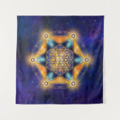 Bloem van het leven Merkaba Star - Heilige Geometr Wandkleed (Voorkant (horizontaal))