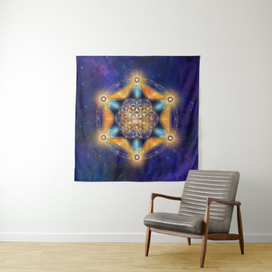 Bloem van het leven Merkaba Star - Heilige Geometr Wandkleed (In situ)