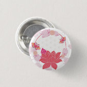 Bloem van het Leven met Lotus Ronde Button 3,2 Cm (Voorkant /achterkant)