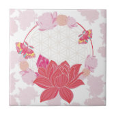 Bloem van het Leven met Lotus Tegeltje (Voorkant)