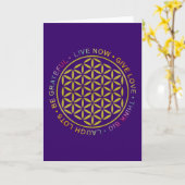 Bloem van het Leven met Regels van het Leven Kaart (Gele Bloem)