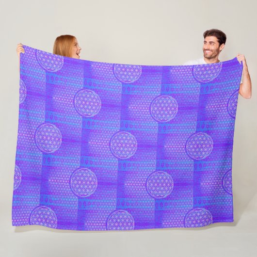 Bloem van het Leven - Naadloze Patroon Art 1 Fleece Deken (In situ)