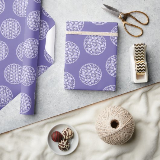 BLOEM VAN HET LEVEN - Omtrek van het heilige geome Cadeaupapier (Crafts)
