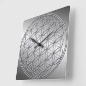 Bloem van het leven, onbeschaamd des lebens, metaa vierkante klok (Hoek)