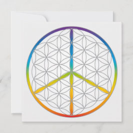 Bloem van het Leven Ontwerp Vrede + Liefdessymbool Feestdagenkaart