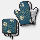 BLOEM VAN HET LEVEN - PATROON 3A OVENWANT & PANNENLAP SET (Voorkant / Achterkant)