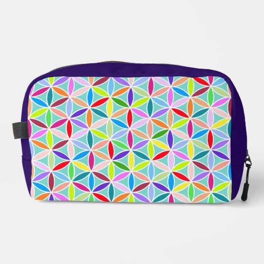 Bloem van het Leven Patroon - Veelkleurige Toilettasje (Voorkant)