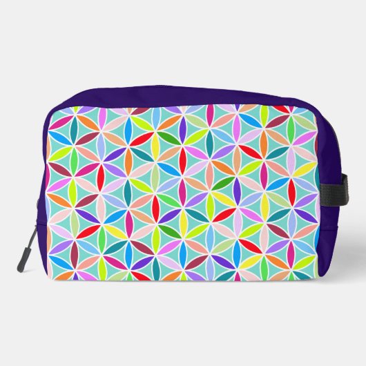 Bloem van het Leven Patroon - Veelkleurige Toilettasje (Achterkant)