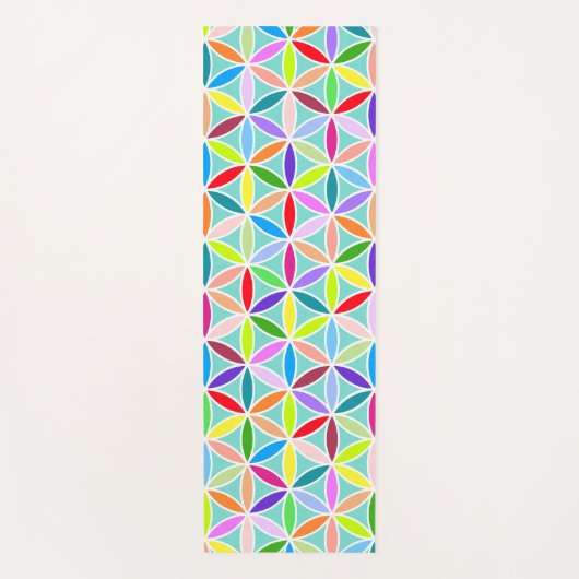 Bloem van het Leven Patroon - Veelkleurige Yogamat (Voorkant)