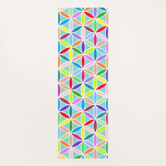 Bloem van het Leven Patroon - Veelkleurige Yogamat (Achterkant)