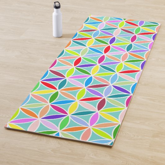 Bloem van het Leven Patroon - Veelkleurige Yogamat (In situ)