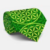 Bloem van het Leven - postzegel patroon - groen Stropdas (Opgerold)