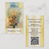 *~* Bloem van het Leven QR AP92 Reiki Gold Sacred Visitekaartje (Voorkant / Achterkant)
