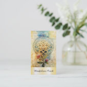 *~* Bloem van het Leven QR AP92 Reiki Gold Sacred Visitekaartje (Staand voorkant)