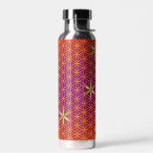 BLOEM VAN HET LEVEN - rood gouden patroon Waterfles (Links)