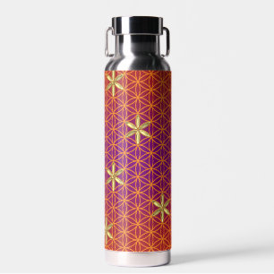 BLOEM VAN HET LEVEN - rood gouden patroon Waterfles
