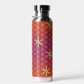 BLOEM VAN HET LEVEN - rood gouden patroon Waterfles (Rechts)