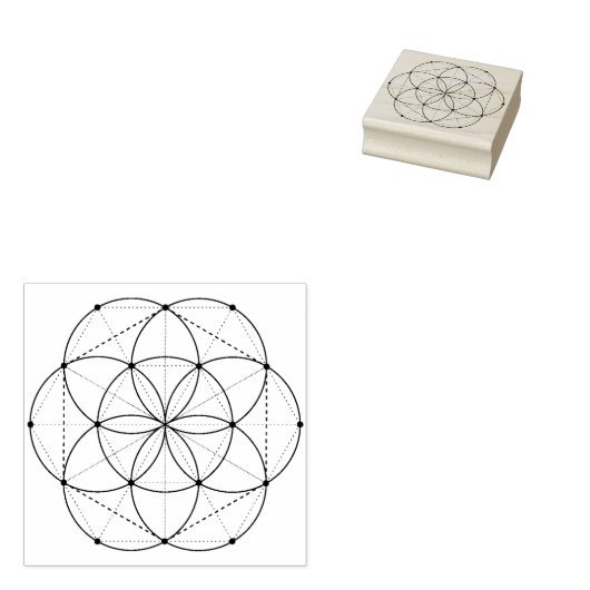 bloem van het leven rubberen stempel (Gestempeld)