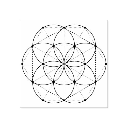 bloem van het leven rubberen stempel (Afrduk)