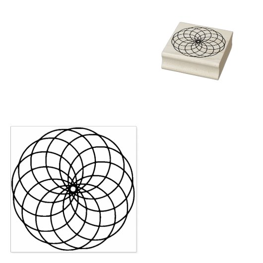 bloem van het leven rubberen stempel (Gestempeld)