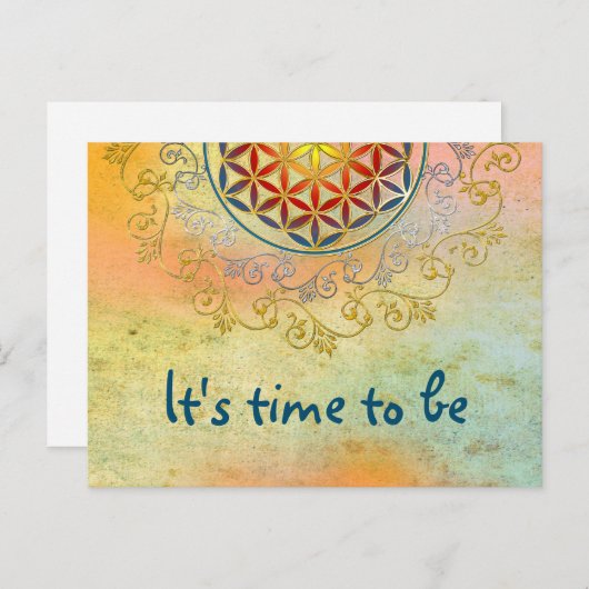 Bloem van het leven -  sierplanten Mandala 1 Briefkaart (Voorkant / Achterkant)