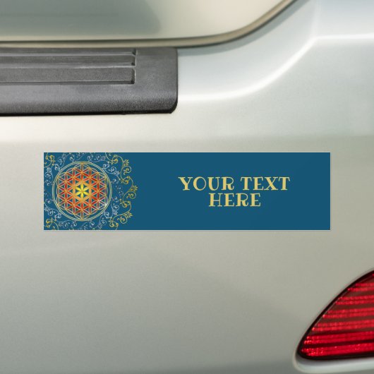 Bloem van het leven -  sierplanten Mandala 1 Bumpersticker (Op auto)