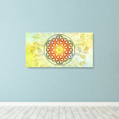 Bloem van het leven - sierplanten Mandala 1 Canvas Afdruk (Insitu (Houten vloer))