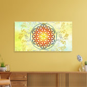 Bloem van het leven - sierplanten Mandala 1 Canvas Afdruk (Insitu (Woonkamer))