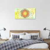 Bloem van het leven - sierplanten Mandala 1 Canvas Afdruk (Insitu (Slaapkamer))